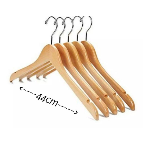 Hanger kayu dewasa (wood)warna natural ( isi 10pcs)