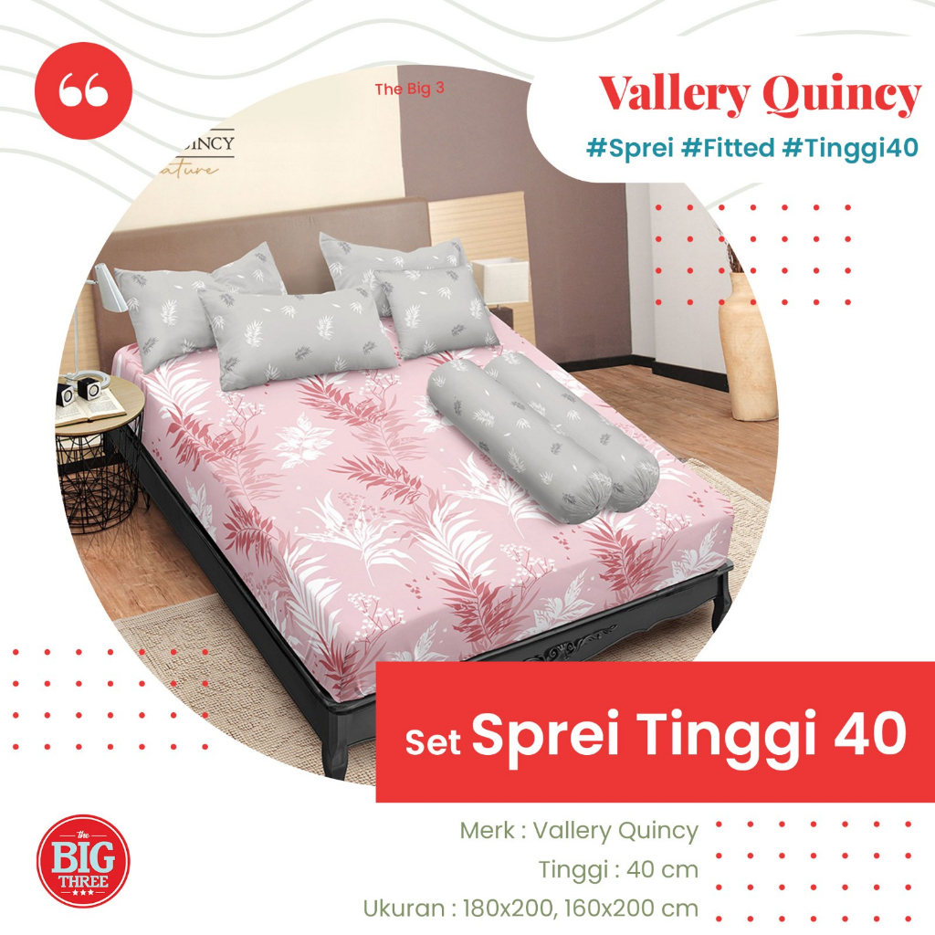 VALLERY SIGNATURE Sprei 180x200 / 160x200 Tinggi 40 cm Motif Alto Gerald Mason Carles Lonia Georgia Palma - SP 180 T40 TBT