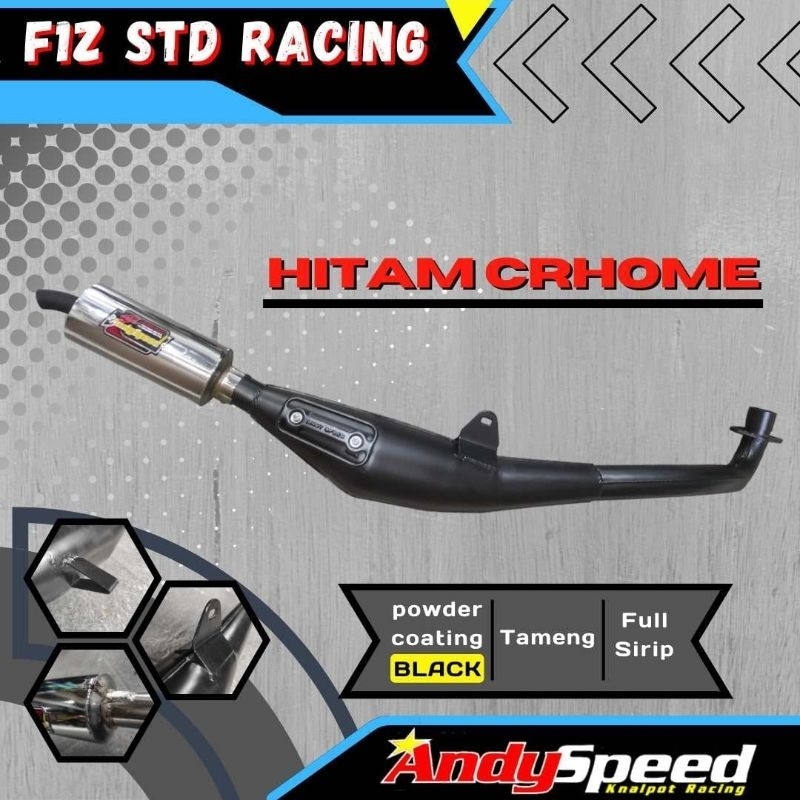 KNALPOT FIZR FIZ FORCE1 MODEL STANDAR RACING FULL KROM ANDY SPEED SURABAYA