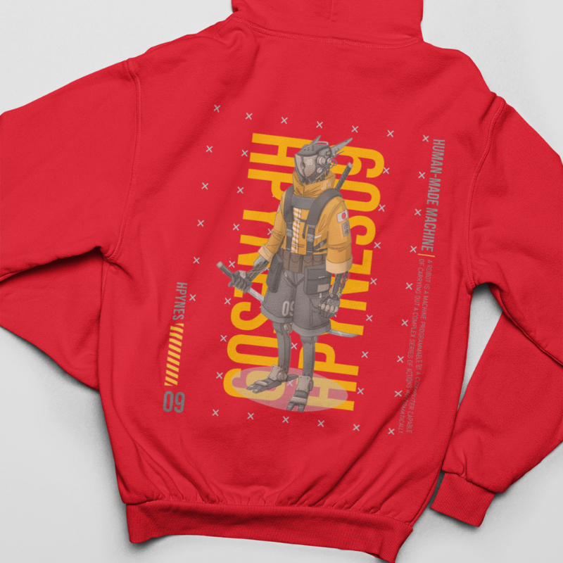 HPYNES Human-Made Machine 09 Hoodie Pull Over Pria Lengan Panjang