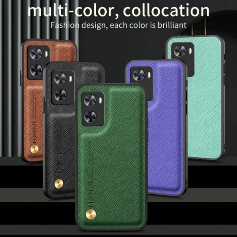 Original Soft Case Oppo A77 4G / A77 5G Case Silicon Back Cover Leather Kulit Saffiano Casing Anti S