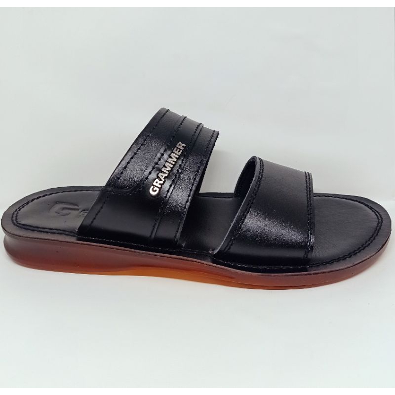 Sandal Slide Ban 2 Pria Bahan Full Kulit Asli SL04 Grammer