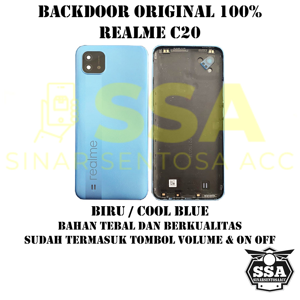 Backdoor Original 100% Realme C20 Tutup Baterai Tutup Belakang Backcover Back cover Real Me C 20 RealmeC20