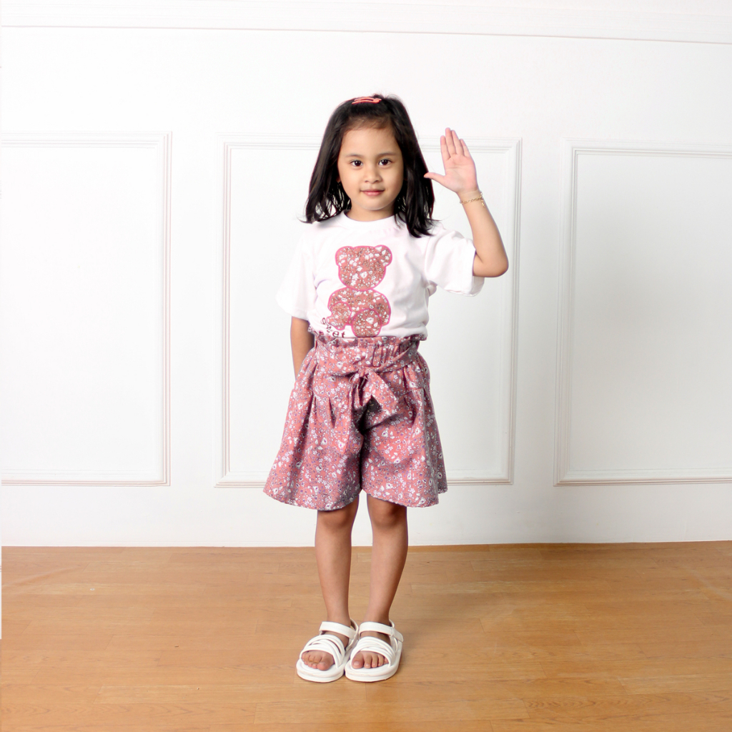 Zahra Setelan Anak Sweet Bear Bahan Katun | Pakaian Anak Terlaris Umur 1 - 6 Tahun