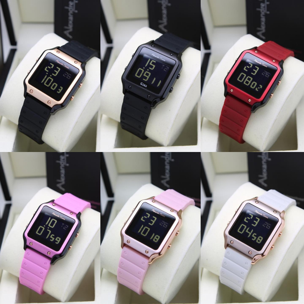 Alexandre Christie 9382 LH AC Digital  Jam Tangan Wanita Original