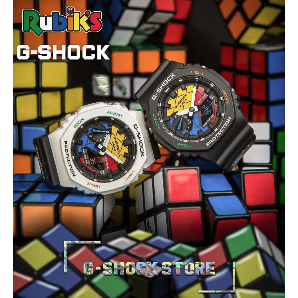 Jam Tangan Pria Casio G-Shock Rubiks Custom GSHOCK Limited X Rubik’s CUBE (GAE-2100RC)