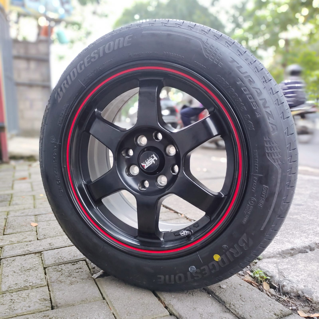 velg racing jdm look r15 hsr original tokyo paket ban bridgestone velg ring 15 sirion calya avanza