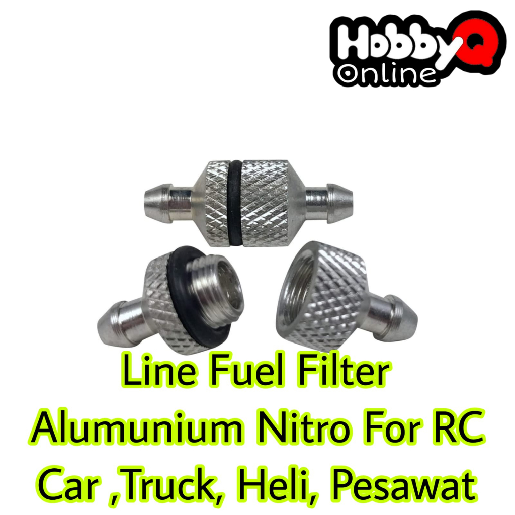 Line Fuel Filter Alumunium RC Nitro Oil Gas Fuel Filter for  RC Car Truck Helicopter Pesawat