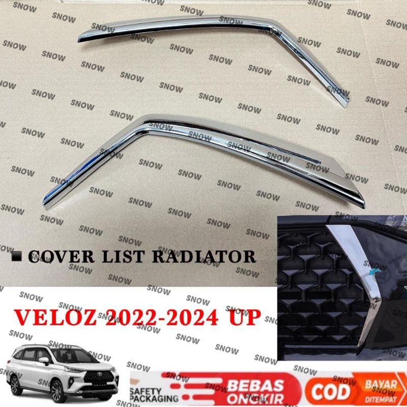 List Grill Samping Cover Radiator Veloz 2022 2023 2024 Hitam Chrome