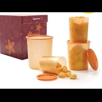 MOSAIC CANISTER GOLD TUPPERWARE tanpa dus