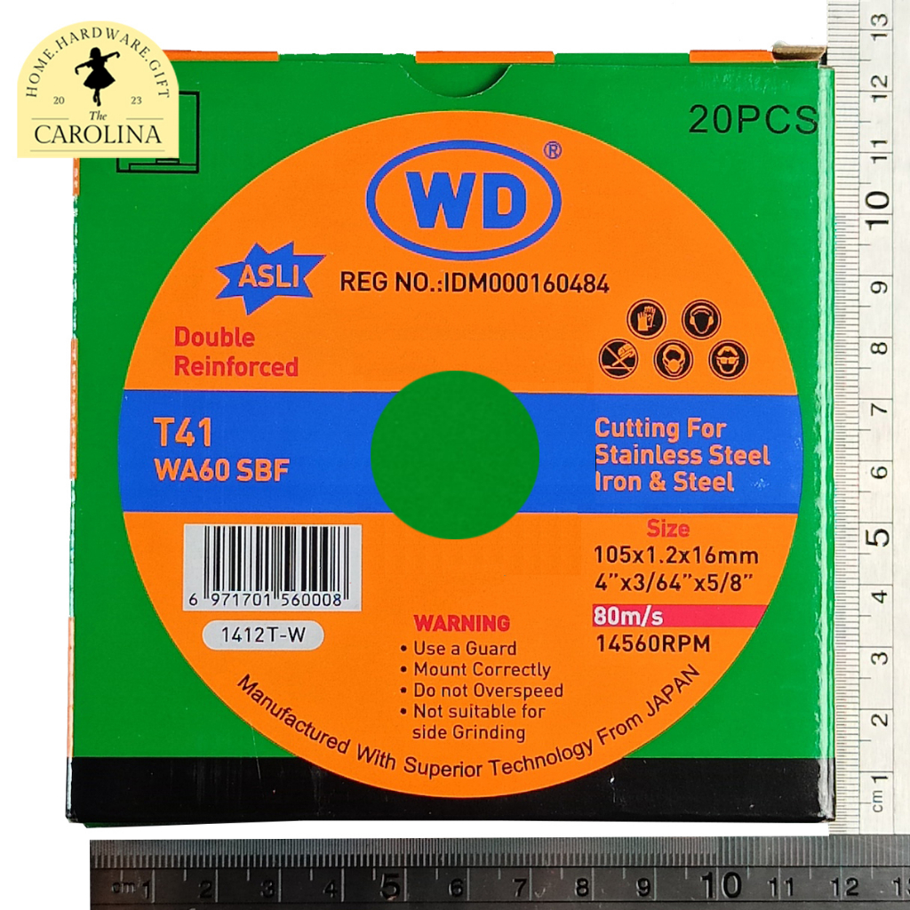 Batu Gerinda Potong 4 Inch Mata Gerinda Potong Merk WD 1 (KOTAK)