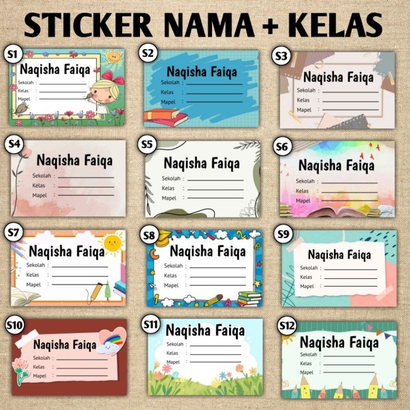 

STICKER NAMA/STICKER BUKU SEKOLAH/STICKER BOTOL MINUMAN/STICKER ALAT TULIS