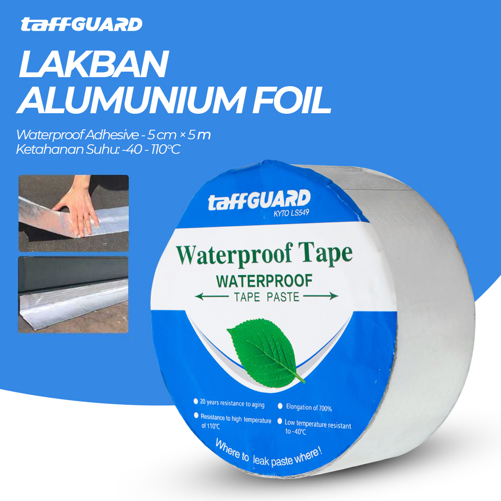 TaffGUARD KYTO Lakban Aluminum Foill Waterproof Adhesive 5 cm x 5 m - LS549 - Silver