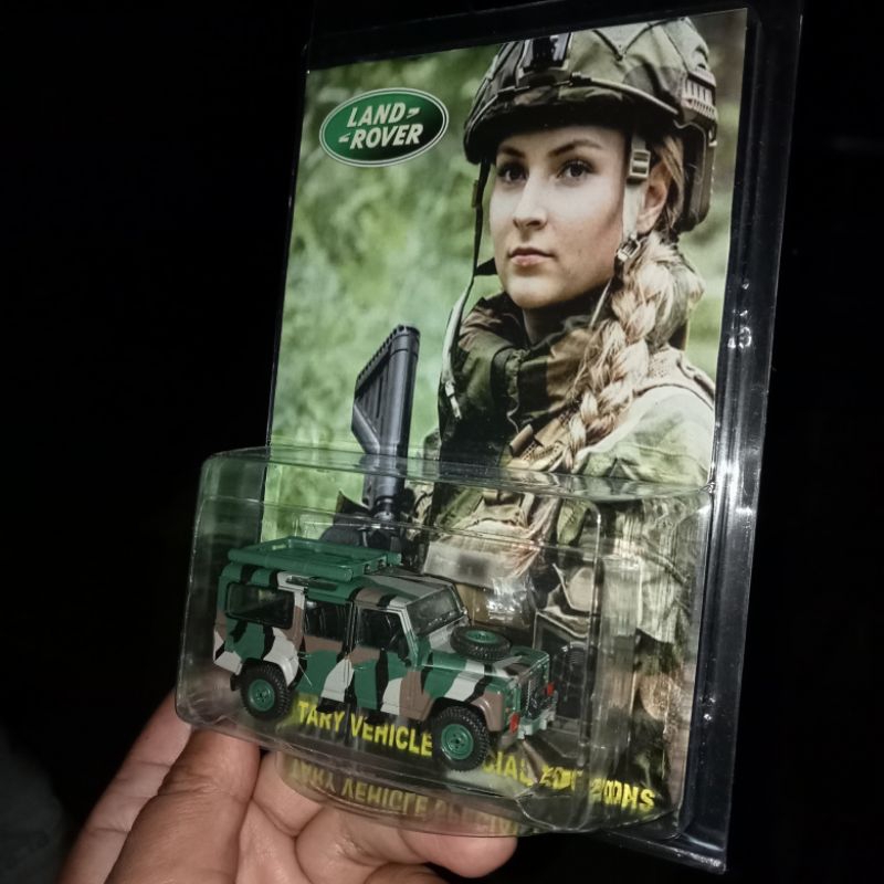 Custom Card Military Woman Vehicle MiniGT Land Rover Defender 110 Camouflage Army Bday Gift Hadiah K