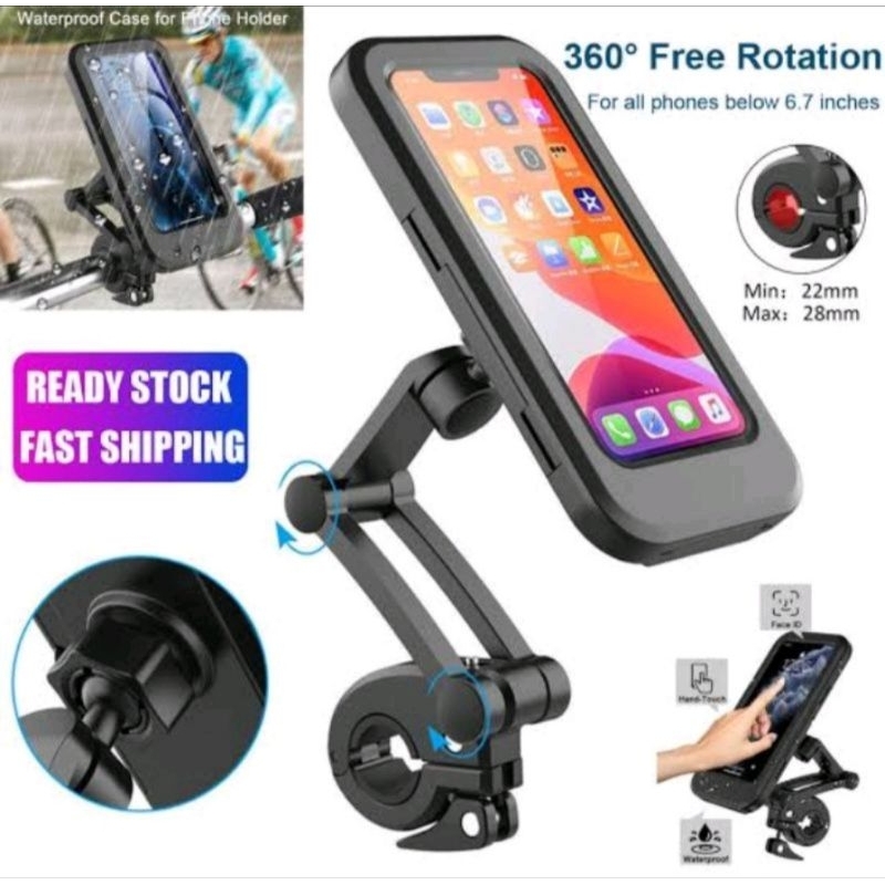 PHONE HOLDER MOTOR WATERPROOF TEMPAT DUDUKAN HP ANTI AIR