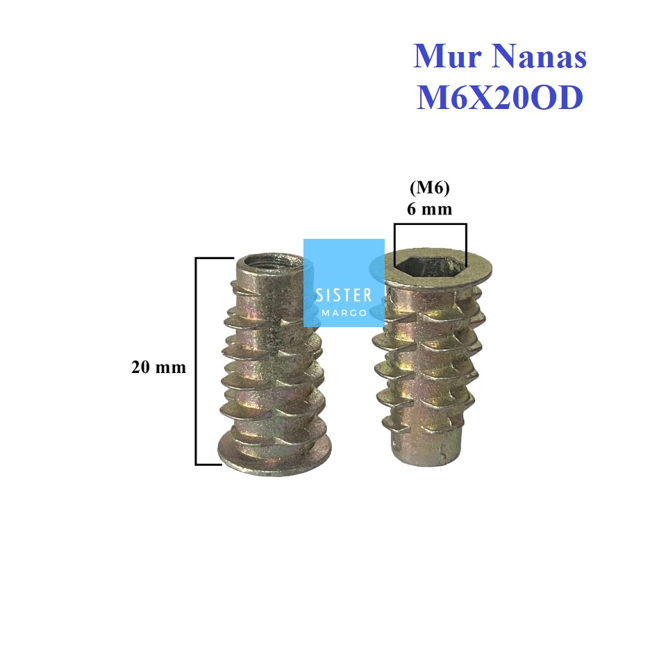 Mur Nanas Mur Tanam OD M6x20