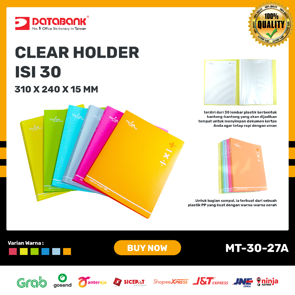 

DATABANK Clear Holder Dokumen Keeper Display Book A4 30 Poket Lembar