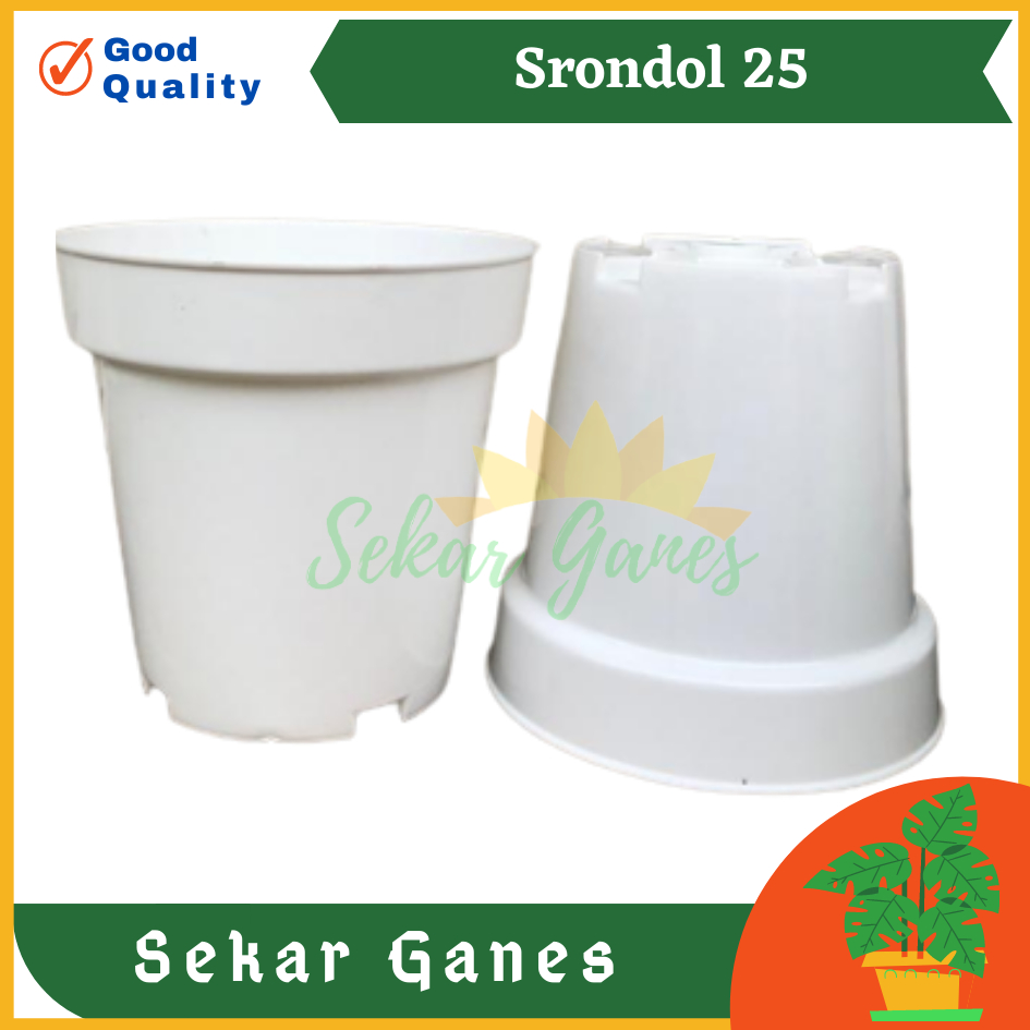 Pot Tinggi Srondol 25 Putih - Pot Tinggi Usa Eiffel Effiel 18 20 25 Pot Tinggi 15 18 20 30 35 40 50 Cm pot bunga plastik pot tanaman Pot Bibit Besar Mini Kecil Pot Srondol 15