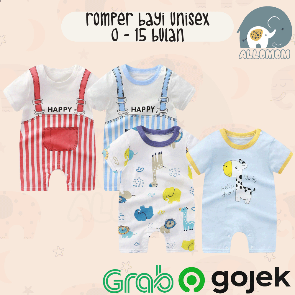 [0-1 TAHUN] ROMPER BABY / JUMPER BAJU BAYI SETELAN KATUN 100% LUCU HALUS NYAMAN