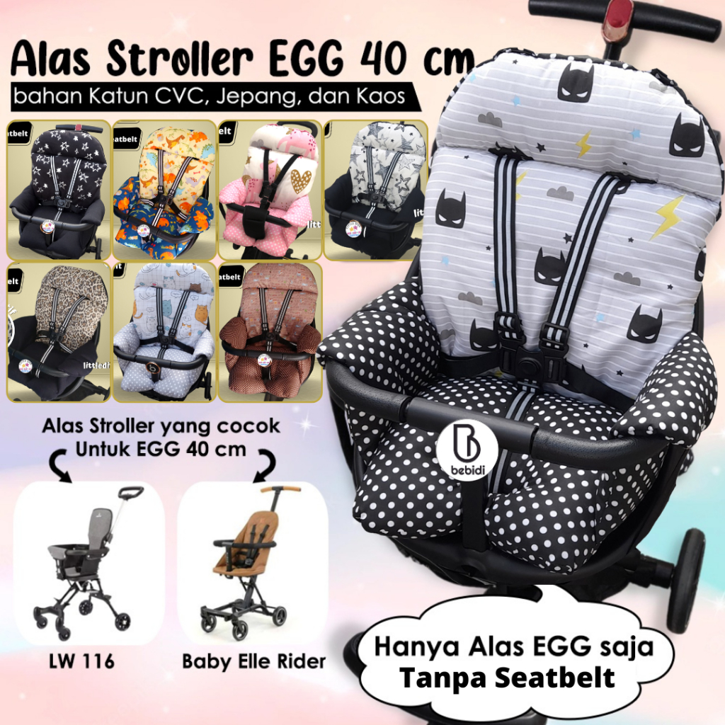 READY ALAS STROLLER EGG 40 CM Motif / TANPA TALI SEATBELT Bordir gambar / Extra Front baby elle rider pmb flybb vbaby care v exotic lw 003 lw003 lw116 116 Sepeda Iora Bebehoo gen 2 PMB Aviator labeille city