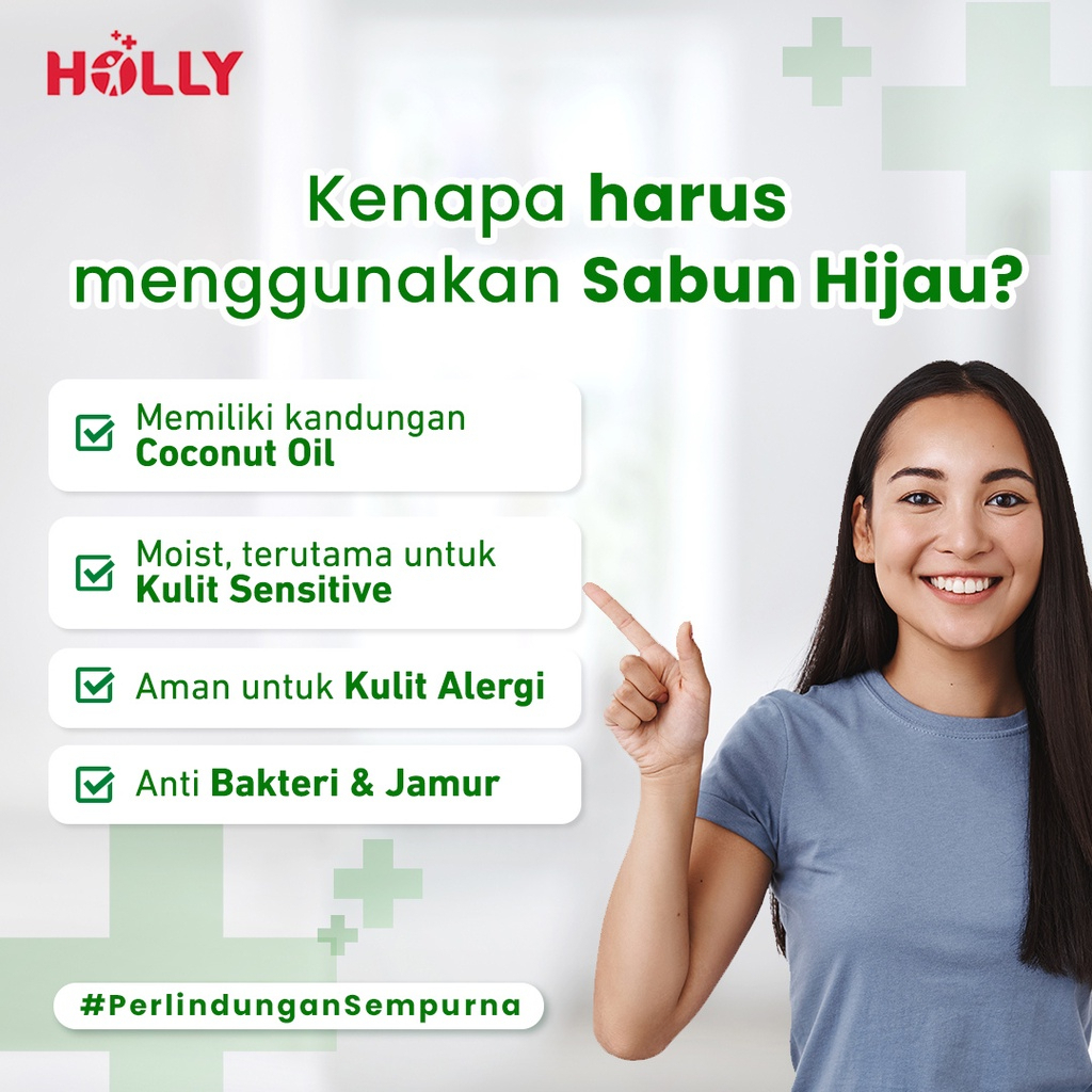 Holly Sabun Hijau Antiseptik Anti Bakteri &amp; Jamur / Sabun Mandi