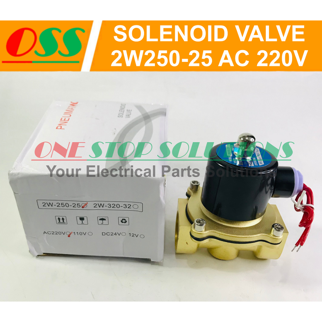PNEUMATIC SOLENOID VALVE TEMBAGA 1 INCH 2W-250-25 2W250-25 AC 220V