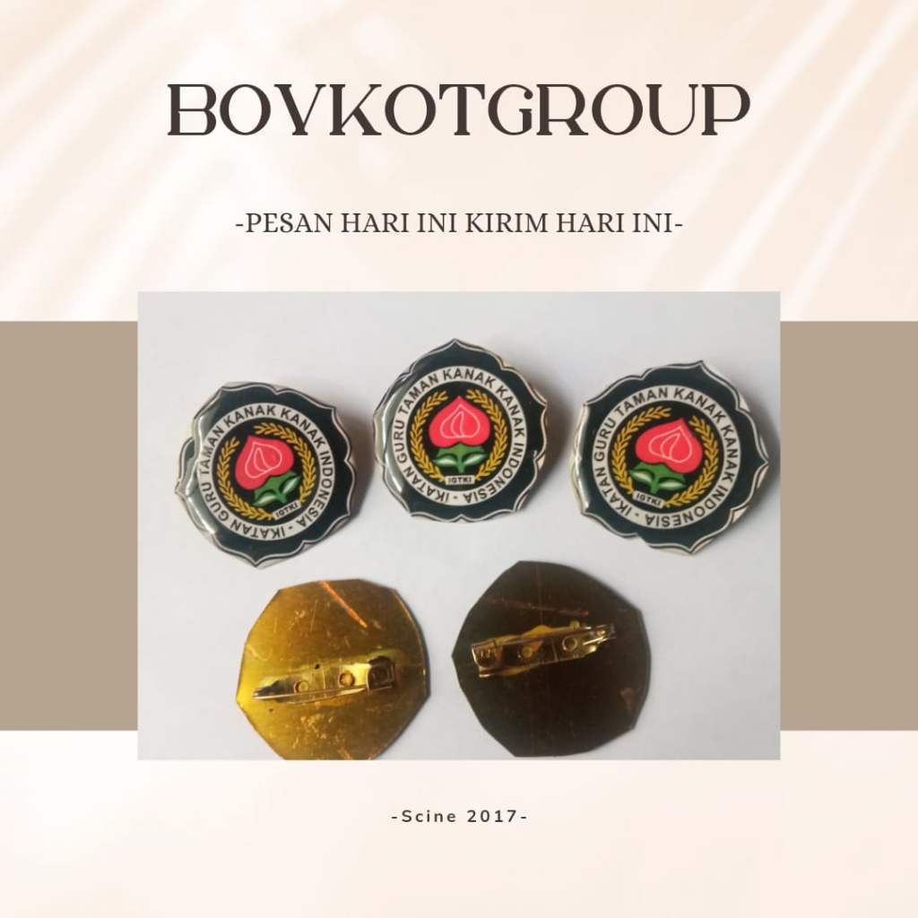 PIN IGTKI pin ikatan guru taman kanak kanak indonesia bijian lapis resin