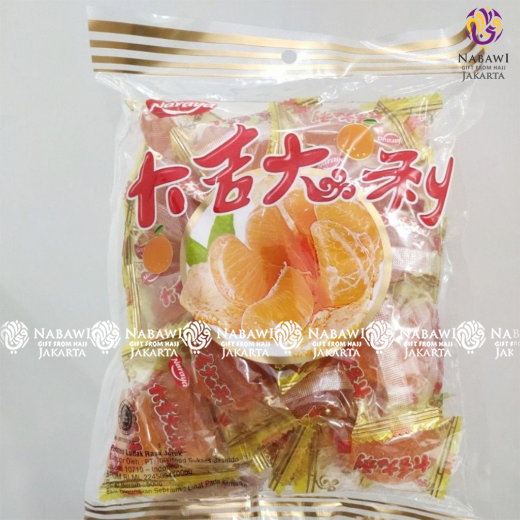 Jelly Jeruk Naraya 500 Gram / Naraya Jelly Orange Mandarin Candy / Jely Jeruk