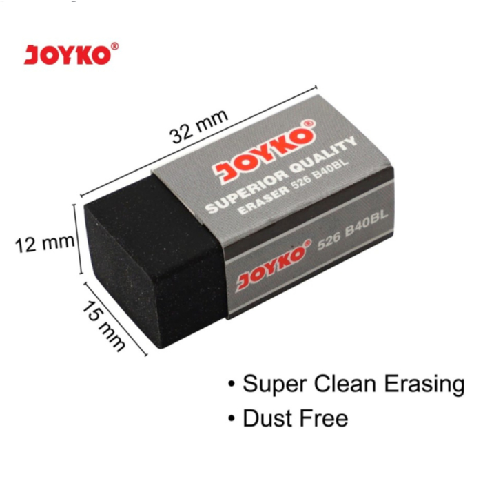 

( DAPAT 1 PAK ) Penghapus / Stip / Eraser Joyko Kecil B40 / B-40 / B 40 / 526-B40BL Hitam