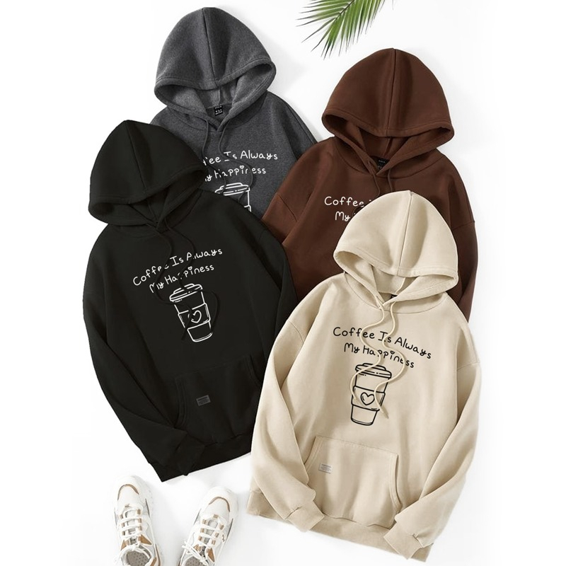 Parisdivarious Sweater Hoodie Jemper Need Coffee Bahan Fleece Size S - XXL (Pria &amp; Wanita)