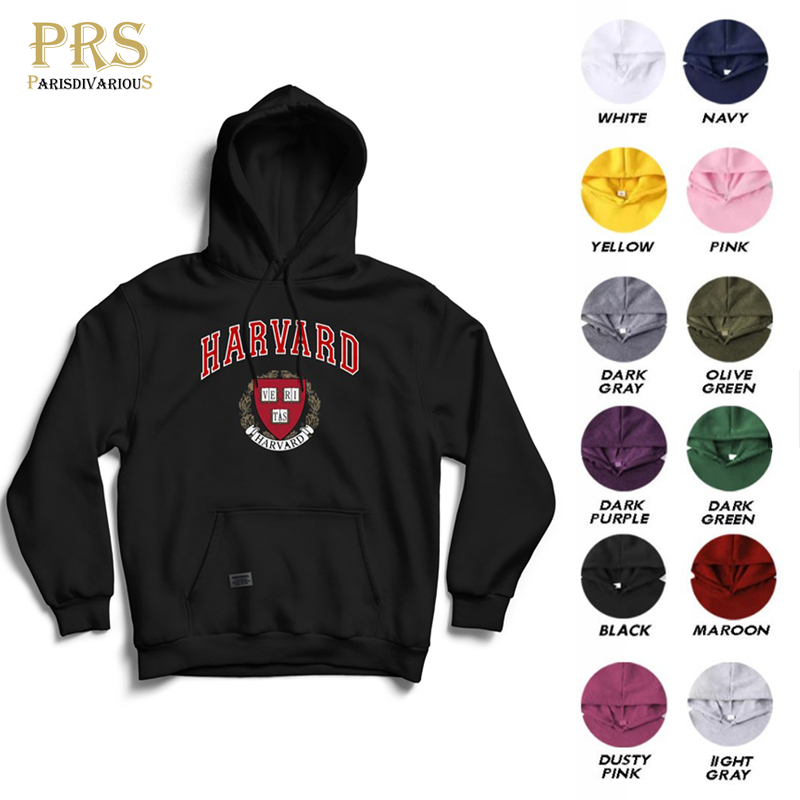 Parisdivarious Sweater Hoodie Jemper (Bordir) Harvard Bahan Fleece Size S - XXL (Pria &amp; Wanita)