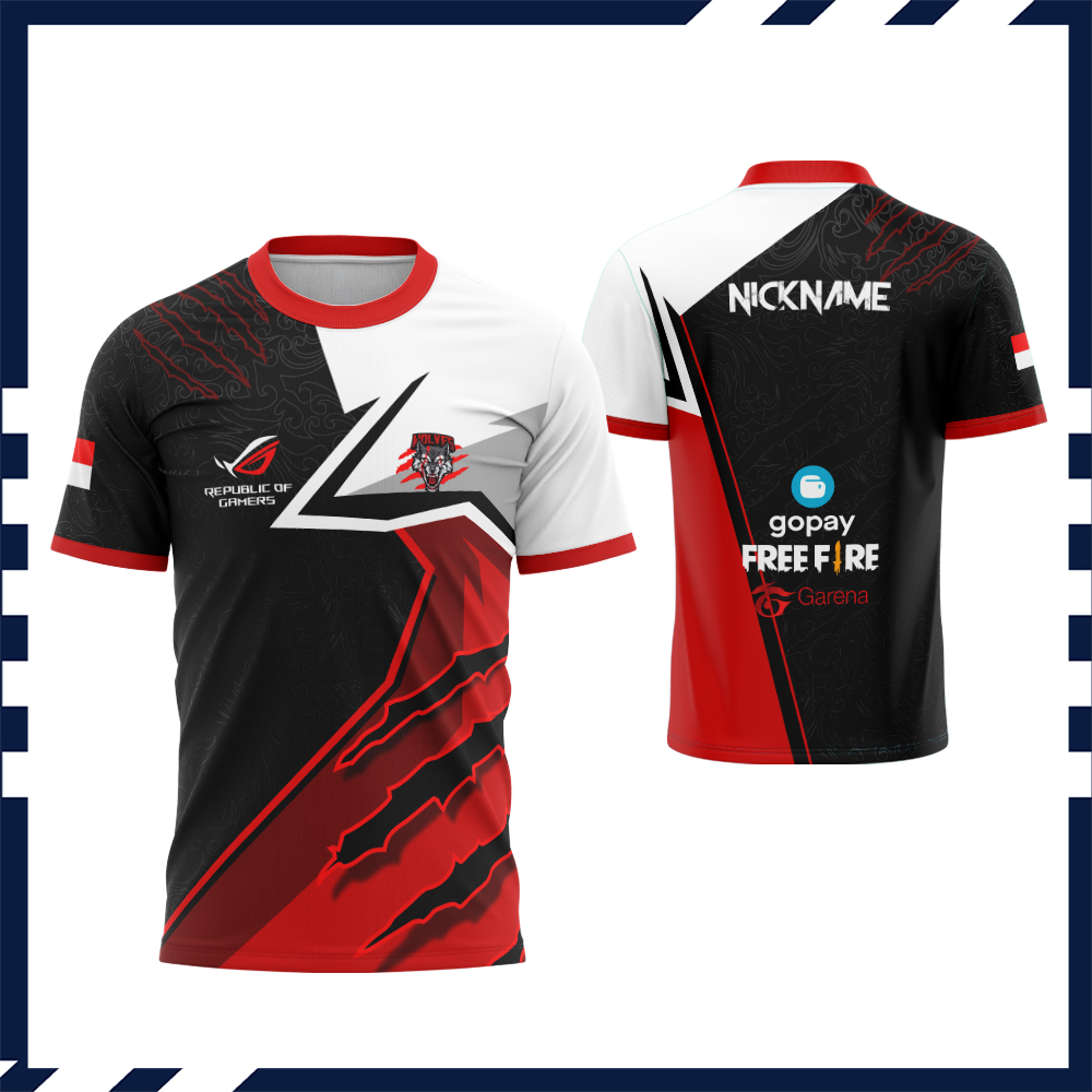 Baju Pria Garena Free Fire Fullprint / Kaos Baju Pria Jersey Gaming Esport Free Fire Custom