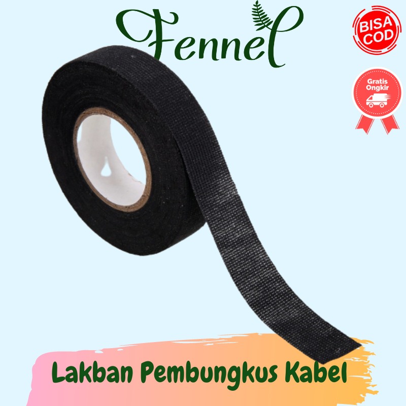 Lakban Pembungkus Kabel Listrik Adhesive Cloth Wiring Tape 19mm BI298