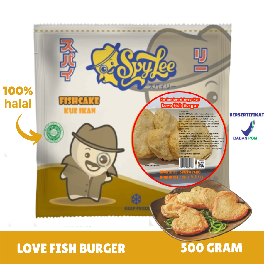 Spylee Love Fish Burger Goreng Frozen Food Makanan Instant 500GR