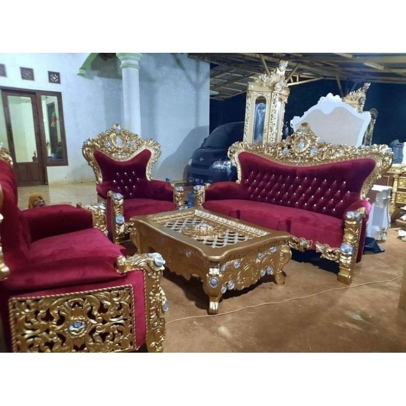 Sofa tamu ukiran jepara mewah