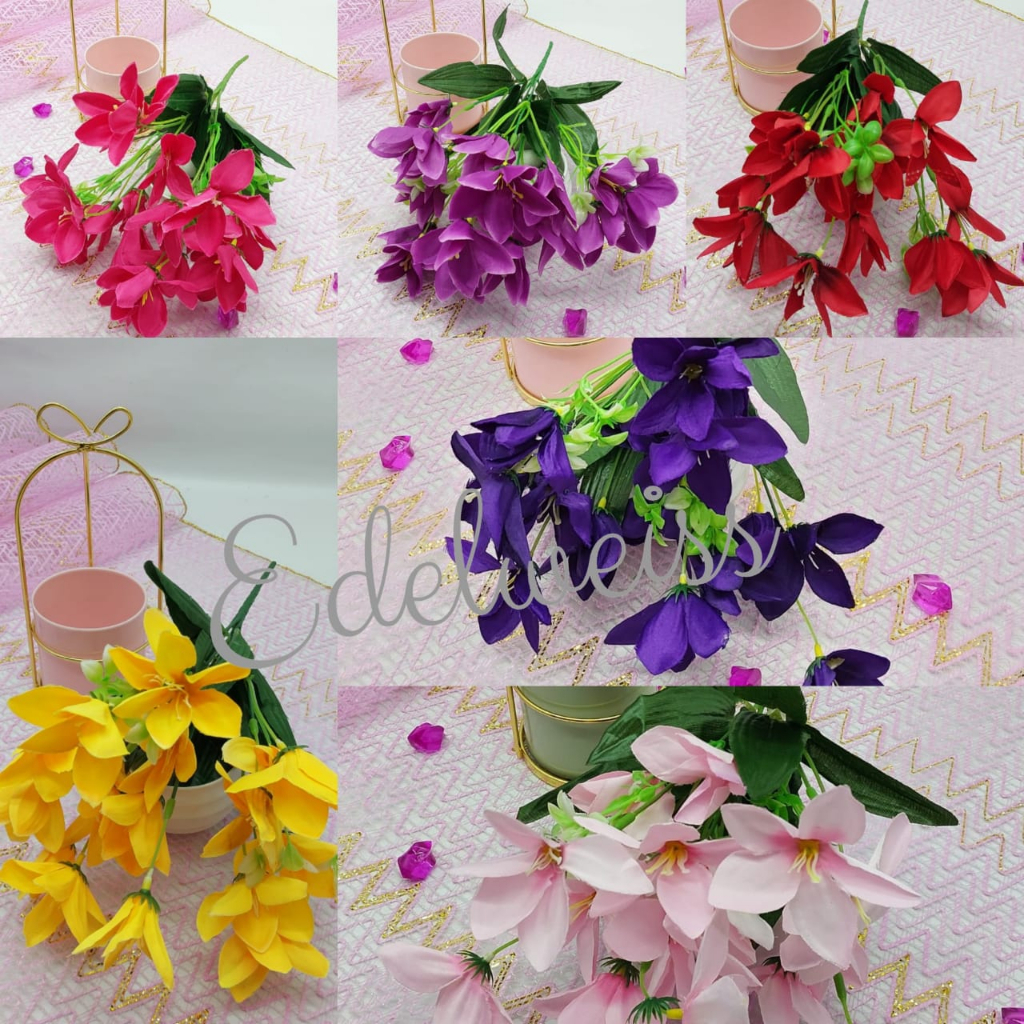 Bunga Bougenville X6 / Bunga kain plastik kering artificial palsu hias mawar busa gabus foam.