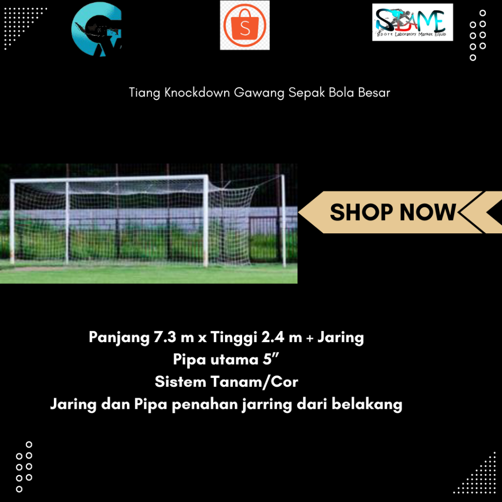 Tiang Knockdown Gawang Sepak Bola Besar