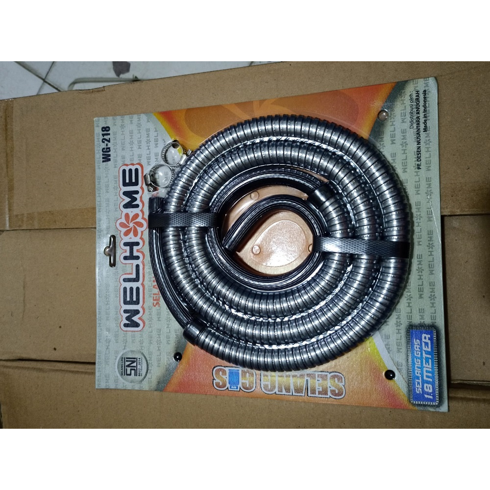 Selang Gas Cover Aman dari Tikus WELHOME Flexible 1.8M SNI WG-218