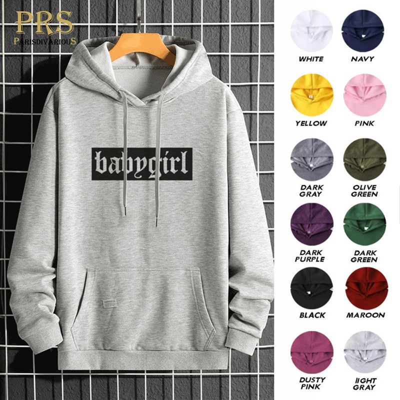 Parisdivarious Sweater Hoodie Jemper Babygirl Kotak Bahan Fleece Size S - XXL (Pria &amp; Wanita)