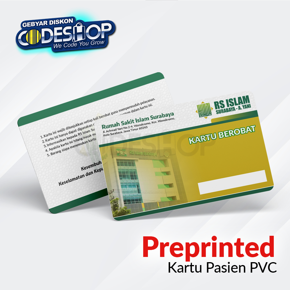 

Custom Preprinted Card Kartu Member Pasien Berobat Rumah Sakit Klinik