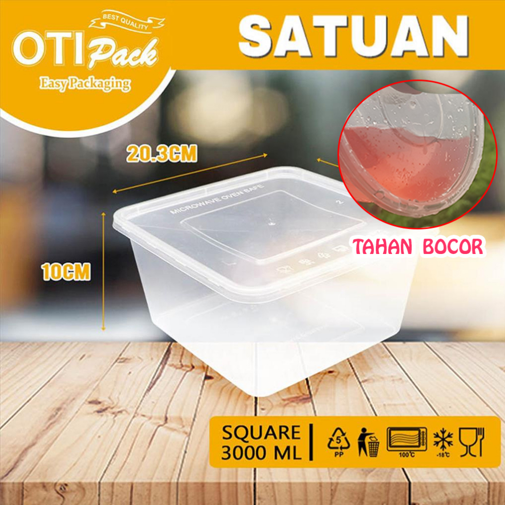 Thinwall Satuan/thinwall Kotak Makan 3000ml Thinwall Otipack OTKS3000