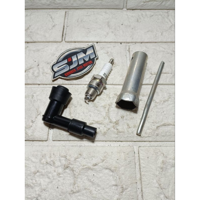 Kunci Busi-Tutup Cop dan Busi Suzuki Rc100 Rc100 RC RC80 CRYSTAL BRAVO TORNADO A100 SET