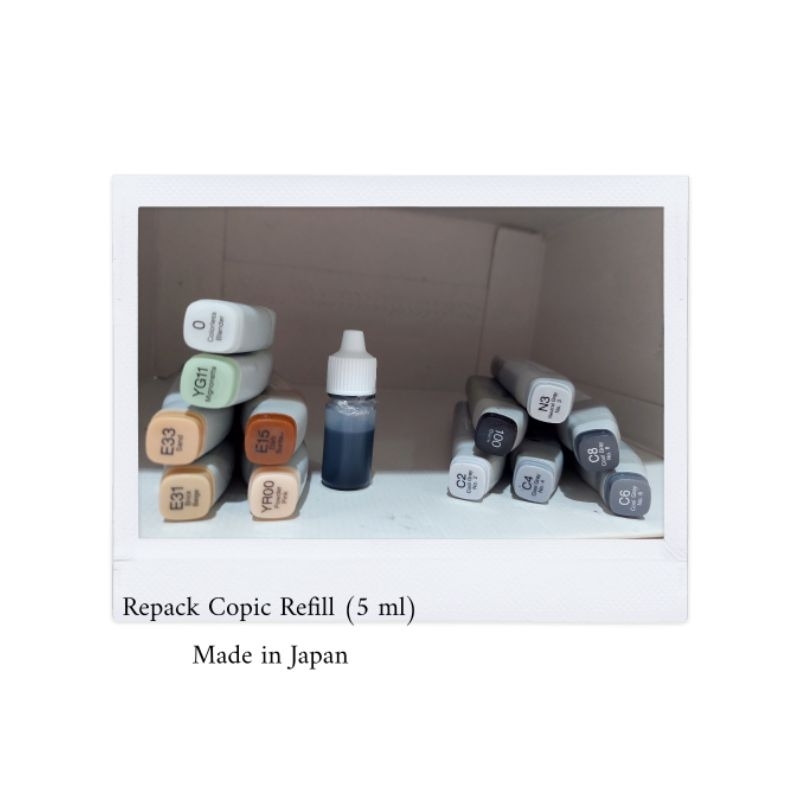 

Copic Refill Various Ink Made in Japan Repack size 5 ml Copic Refill 100 Black 0 Colorless Blender C2 C4 C6 C8 E33 E31 N3 YG11 YR00 E15