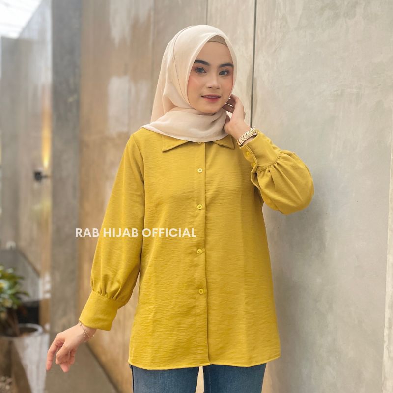 Kintan Blouse Atasan Kemeja Basic Polos Wanita Crinkle Airflow Premium