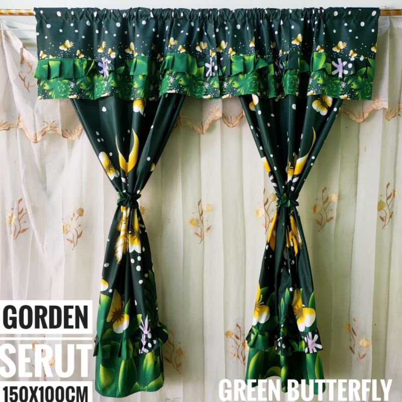 Gorden serut / gorden pintu dan jendela serut motif terbaru ukuran 150x100