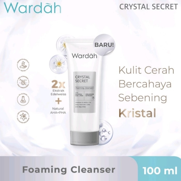 WARSAH CRYSTAL SECRET FACIAL WASH FOAMING CLEANSER WITH NATURAL AHA 100ML