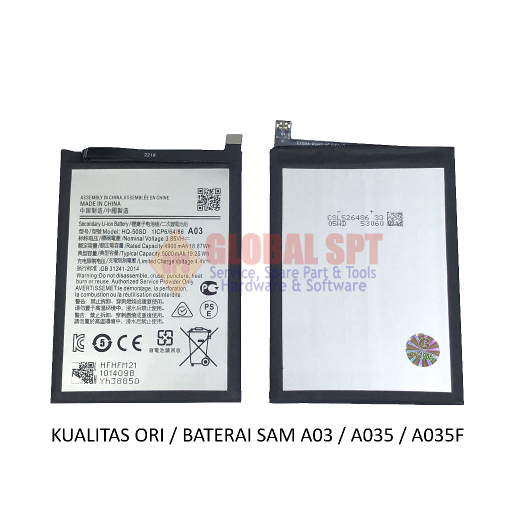 KUALITAS ORI / BATERAI SAMSUNG A03 / BATRE A035 / BATERE A035F