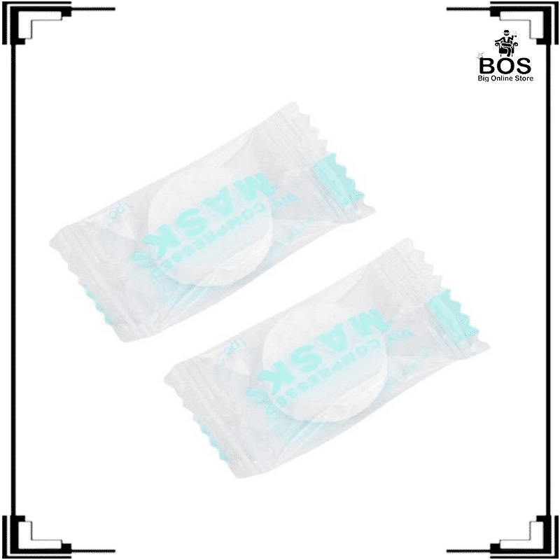 BOS-Compressed Mask Paper Masker muka Wajah Tablet DIY polos kertas mini portable travel permen