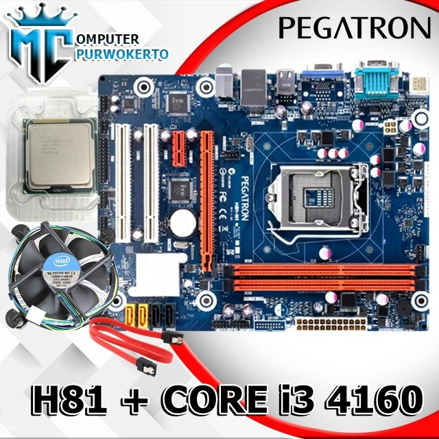 Motherboard Mobo H81 LGA 1150 Dan Processor i3 4170 Bonus Fan