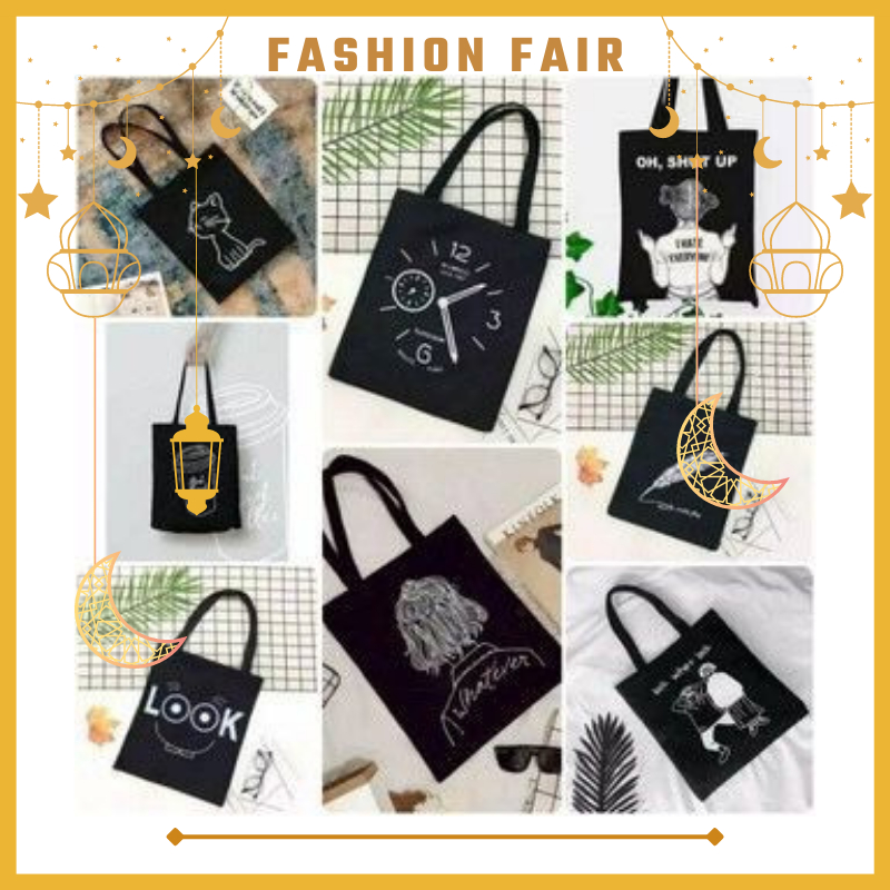 [LOKAL] Fashion Fair - Totebag Tote (PAKAI SELETING) Cartoon kpop murah wanita custom motif